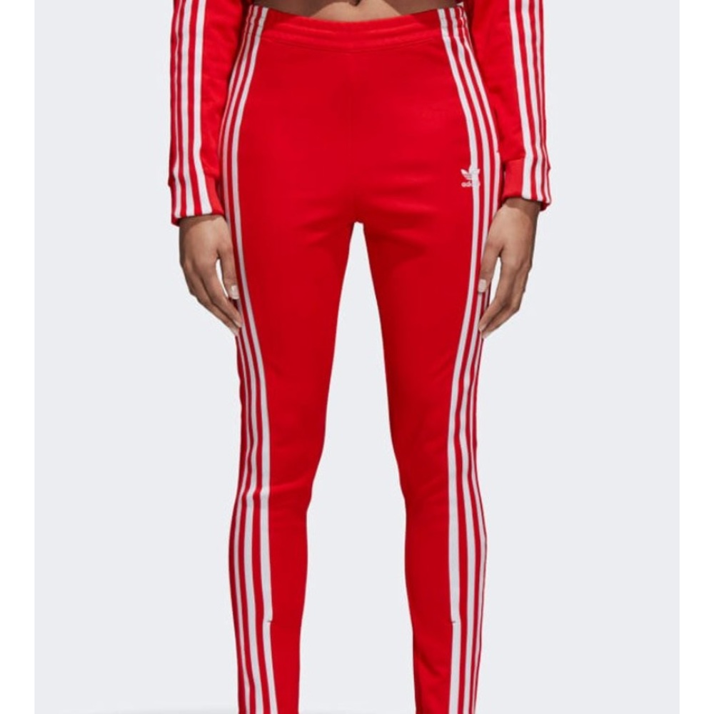 Red Adidas Track Pants like new